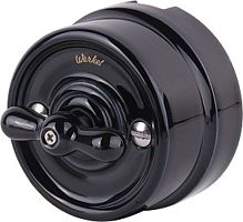 Выключатель-ретро керамика Werkel Retro 2-кл. черный картинка